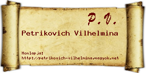 Petrikovich Vilhelmina névjegykártya